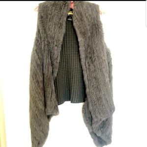 La Rok Luxe rabbit fur vest, size S